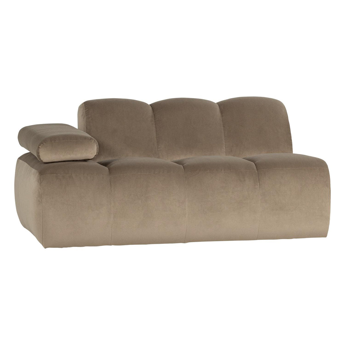 WOOOD Mojo 1,5-zits bank arm links velvet Khaki