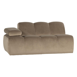WOOOD Mojo 1,5-zits bank arm links velvet Khaki