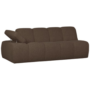 WOOOD Mojo 2-zits bank arm links bouclé Bruin Melange