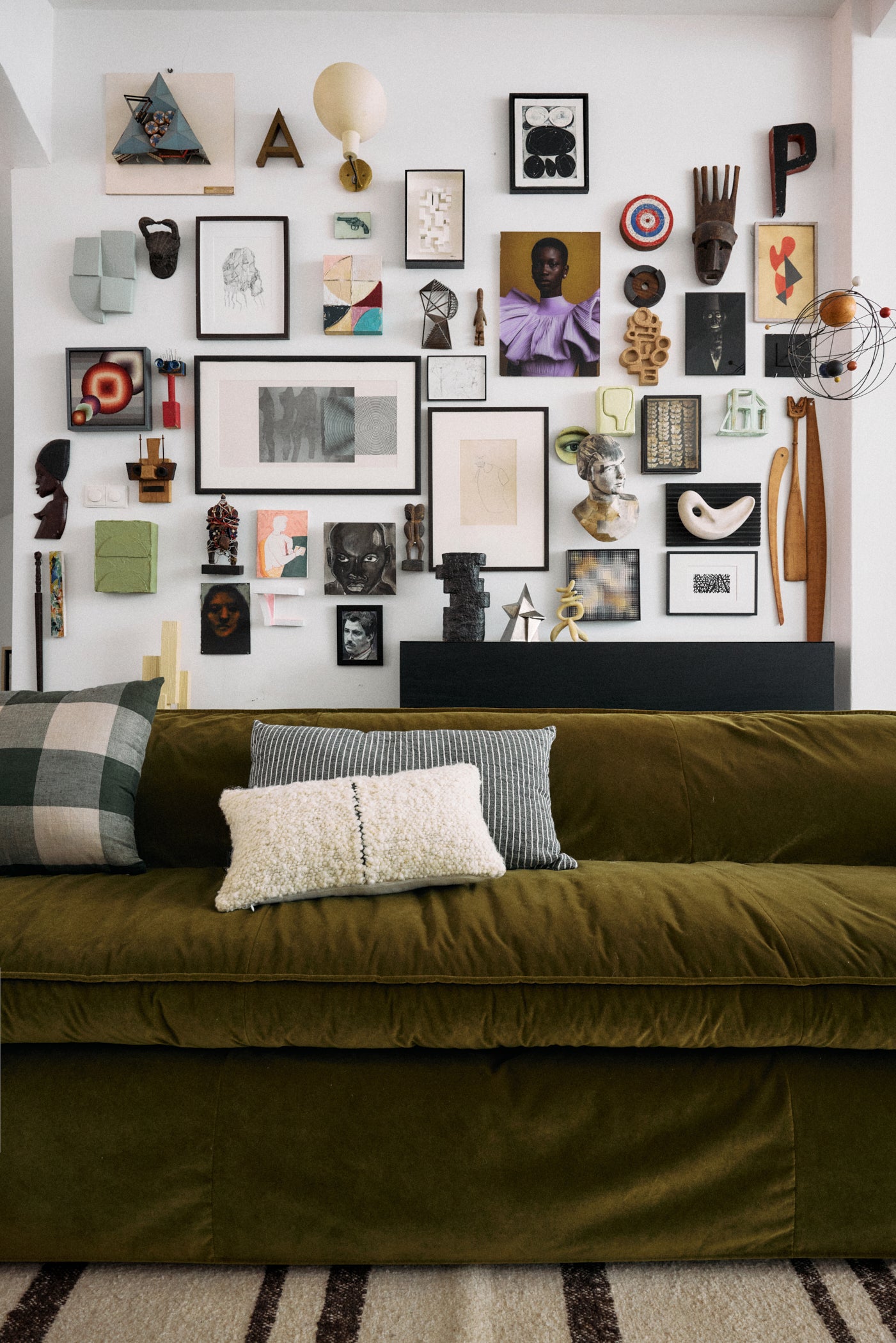 HKliving Nomad bank 204 cm Royal Velvet Olive