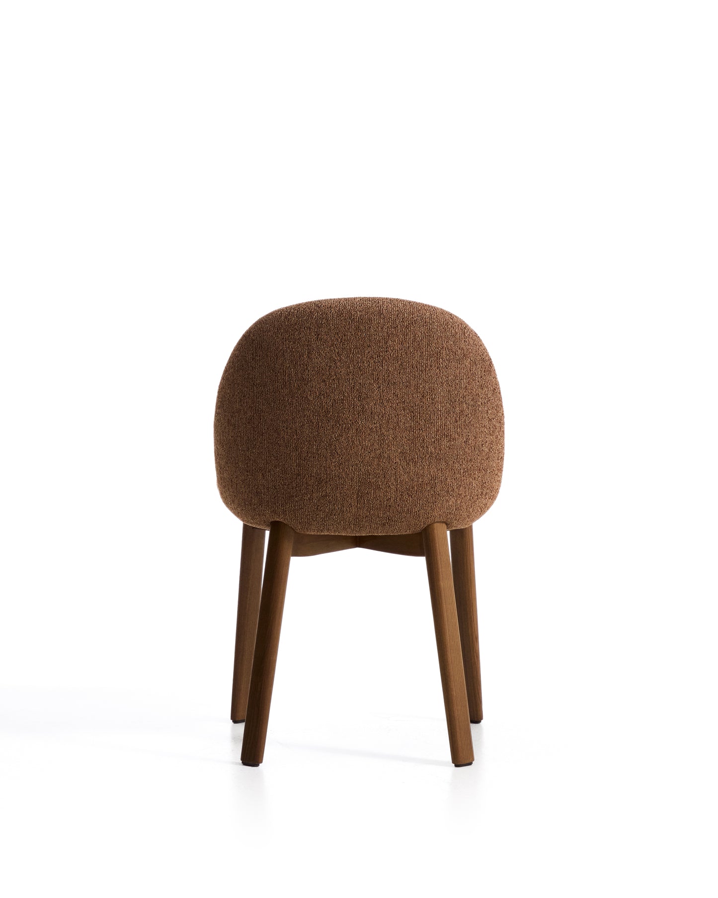 Kave Home Meila eetkamerstoel chenille Terracotta donker hout