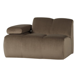 WOOOD Mojo 1-zits bank arm links velvet Taupe
