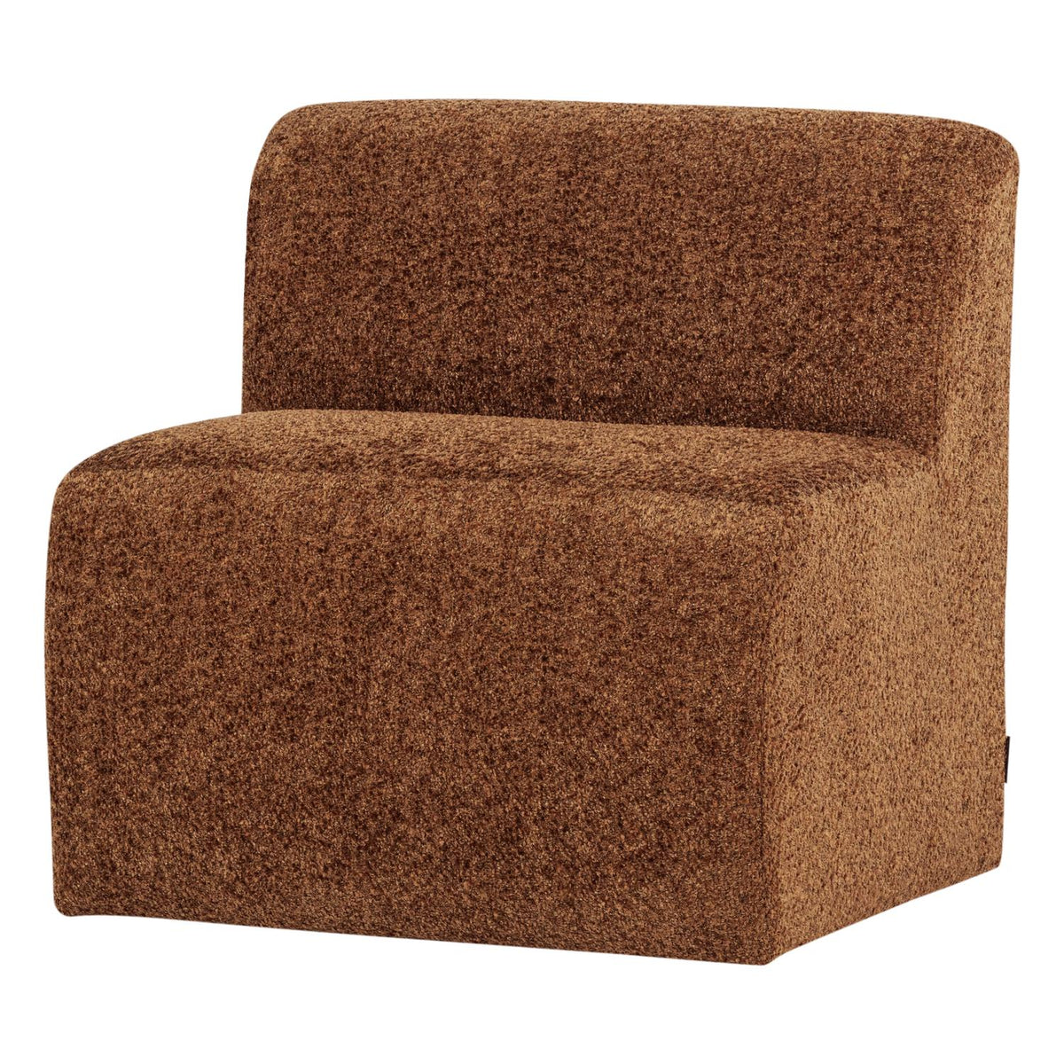 WOOOD Mojo Base eetkamerbank 84 cm met rugleuning wollig Roestbruin