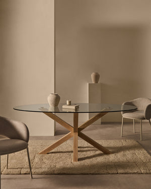 Kave Home Argo eettafel ovaal 200x100 cm Clear/Natural
