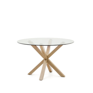 Kave Home Argo eettafel rond Ø119 cm Clear/Natural