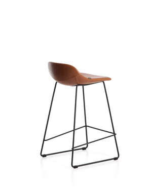 Kave Home Zahara barkruk H76 kunstleer Bruin