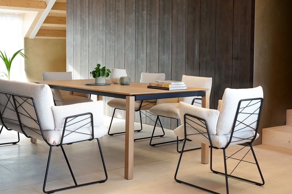 Mobitec Terra T0100 eettafel rechthoek 240x100 cm keramiek Nero poot zwart