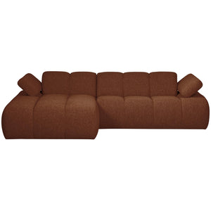 WOOOD Mojo chaise longue bank links bouclé Roestbruin Melange