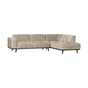 WOOOD Statement hoekbank rechts Structure Velvet Wheatfield