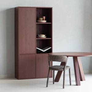 WOOOD Rhonda eettafel Ø120 cm Bordeauxrood