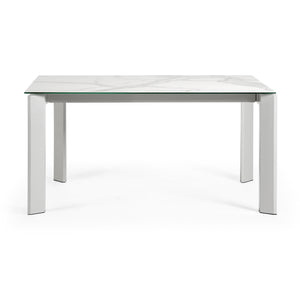 Kave Home Axis eettafel uitschuifbaar 160/220x90 cm Wit/Grijs
