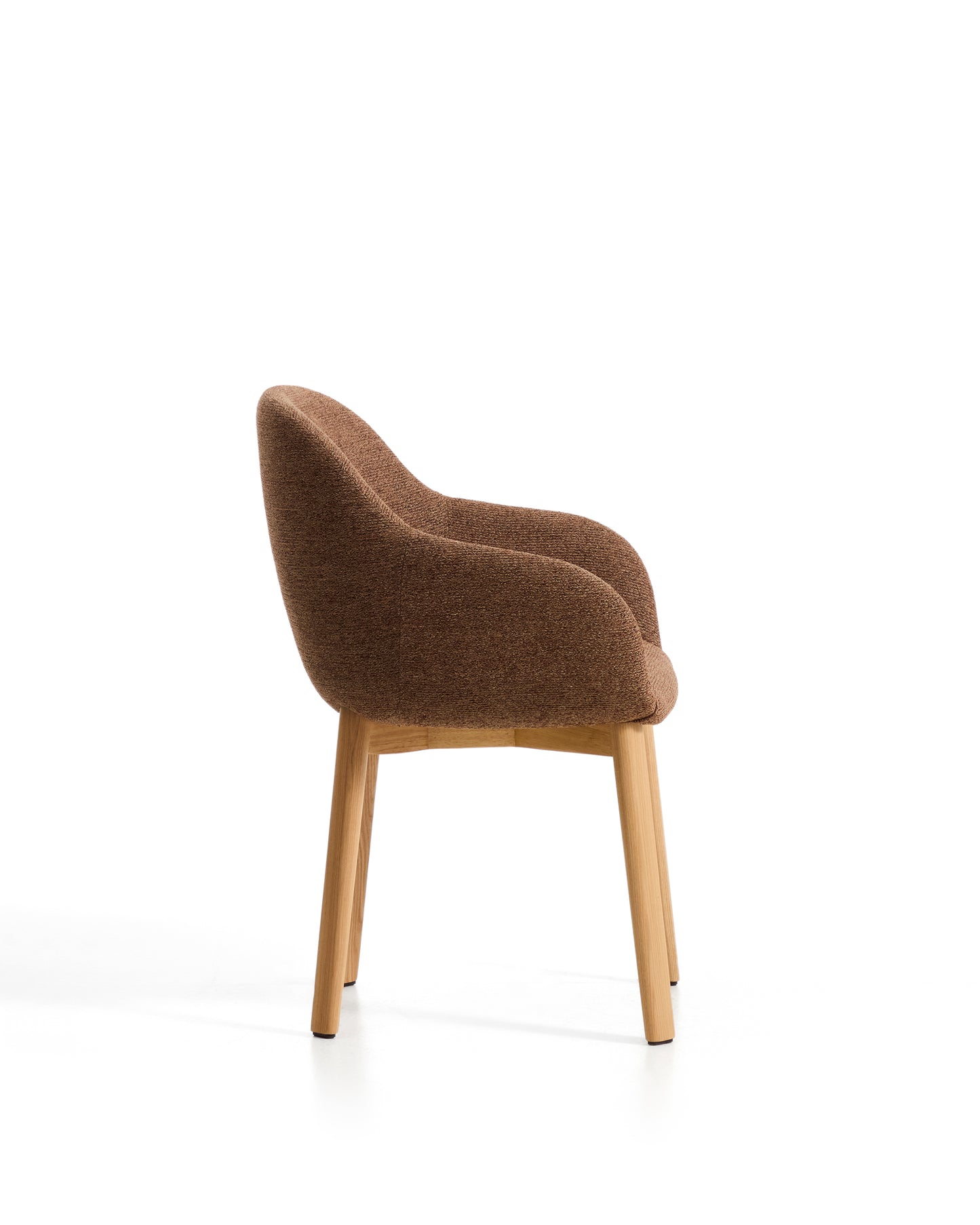 Kave Home Meila eetkamerstoel met arm chenille Terracotta