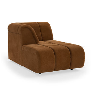 HKliving Wave bank left divan Royal Velvet Caramel