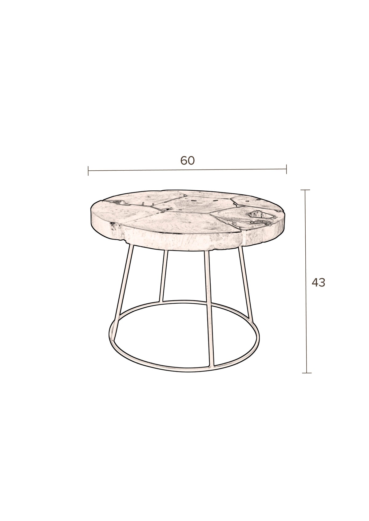 Dutchbone Kraton bijzettafel Chocolate Black