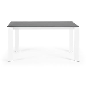 Kave Home Axis eettafel uitschuifbaar 160/220x90 cm Grijs/Wit
