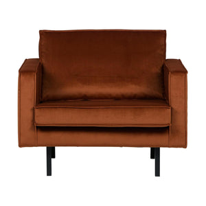 WOOOD Rodeo fauteuil velvet Roest