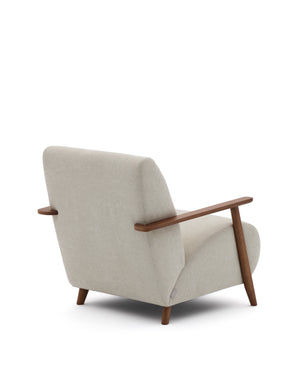 Kave Home Meghan fauteuil Pearl walnoot