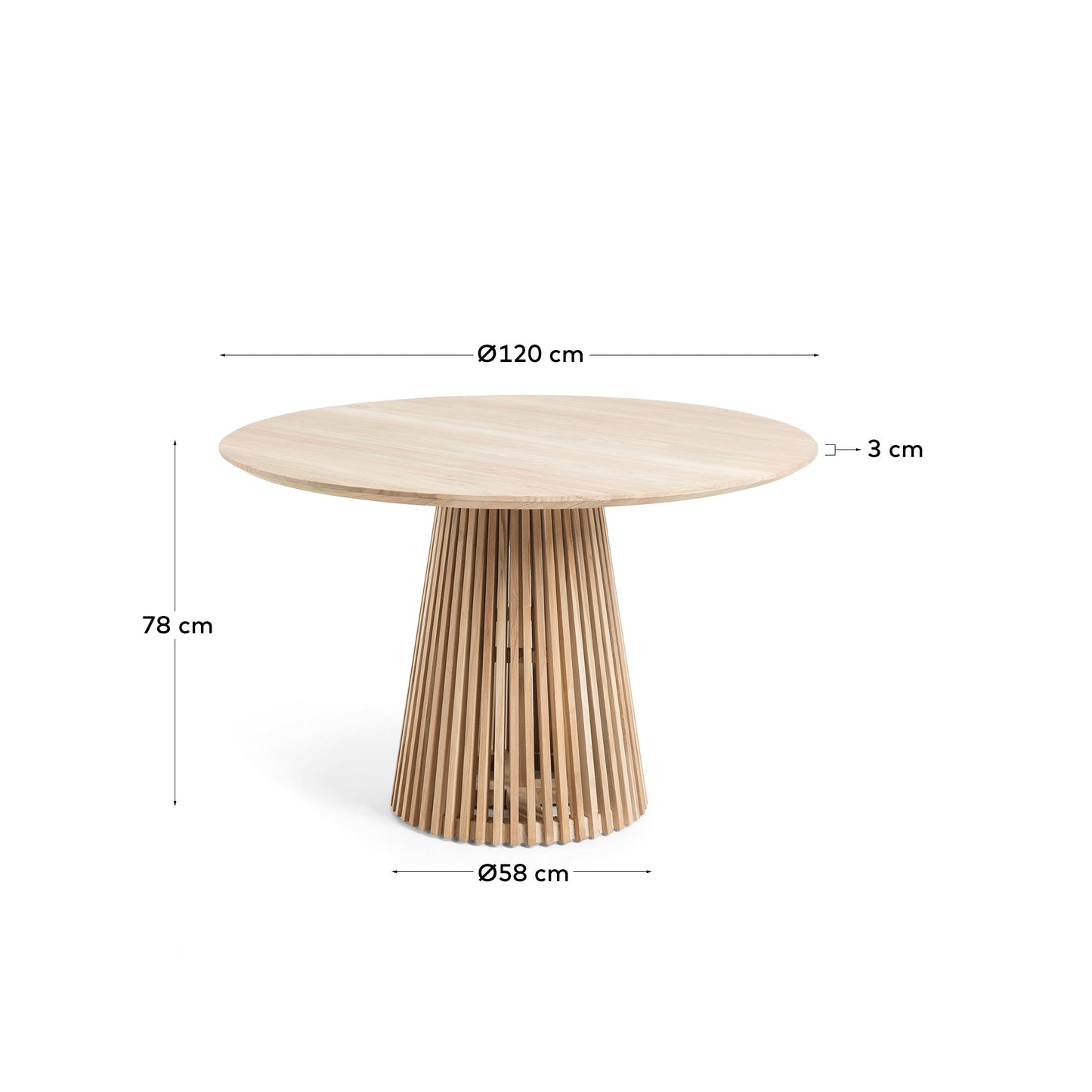 Kave Home Jeanette eettafel Ø120 cm Naturel