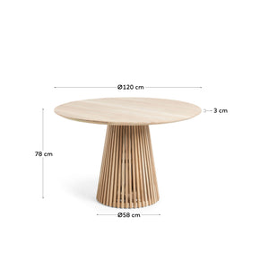 Kave Home Jeanette eettafel Ø120 cm Naturel