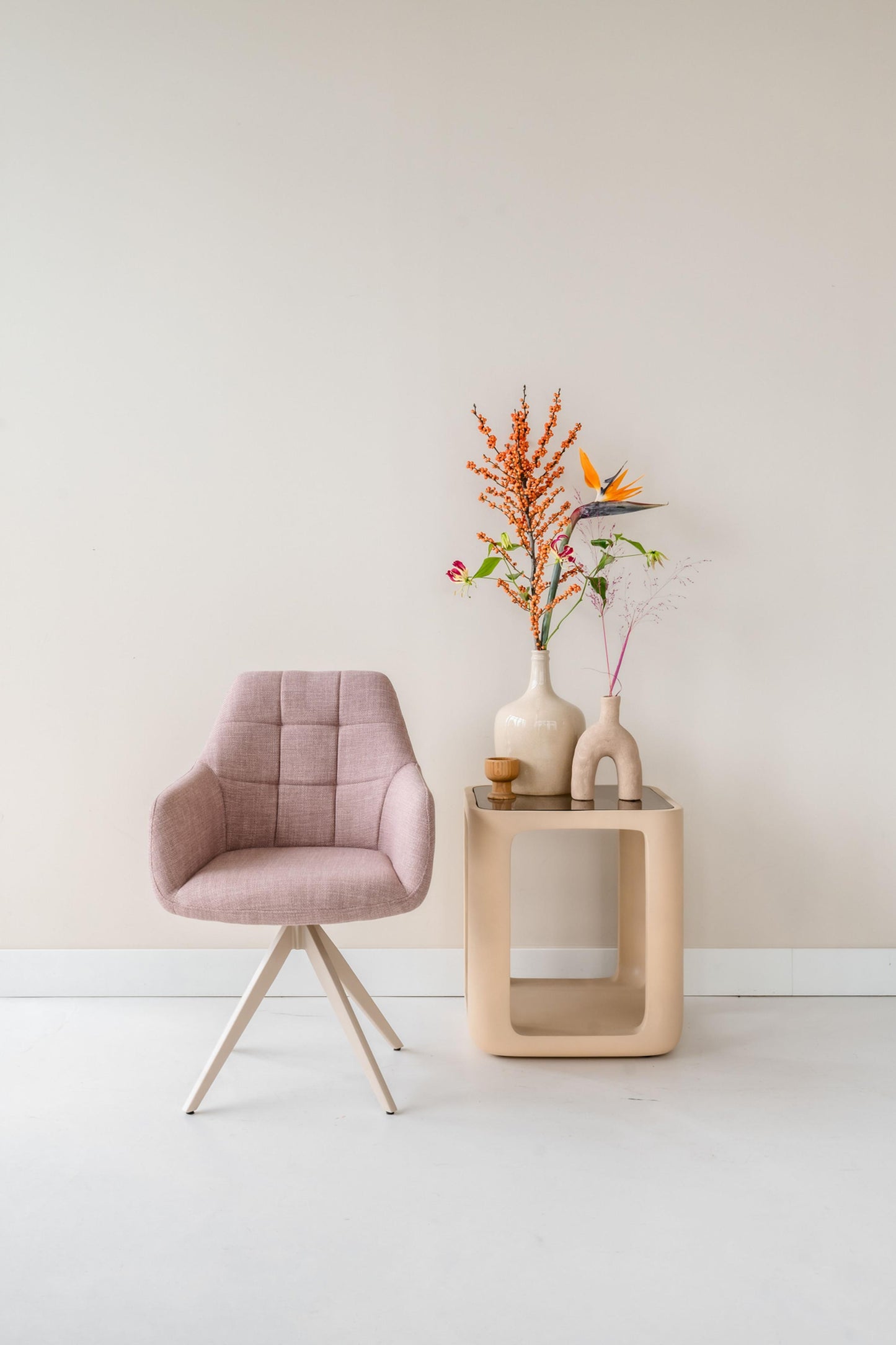 Jesper Home Noto eetkamerstoel Biscuit Beach turn steel