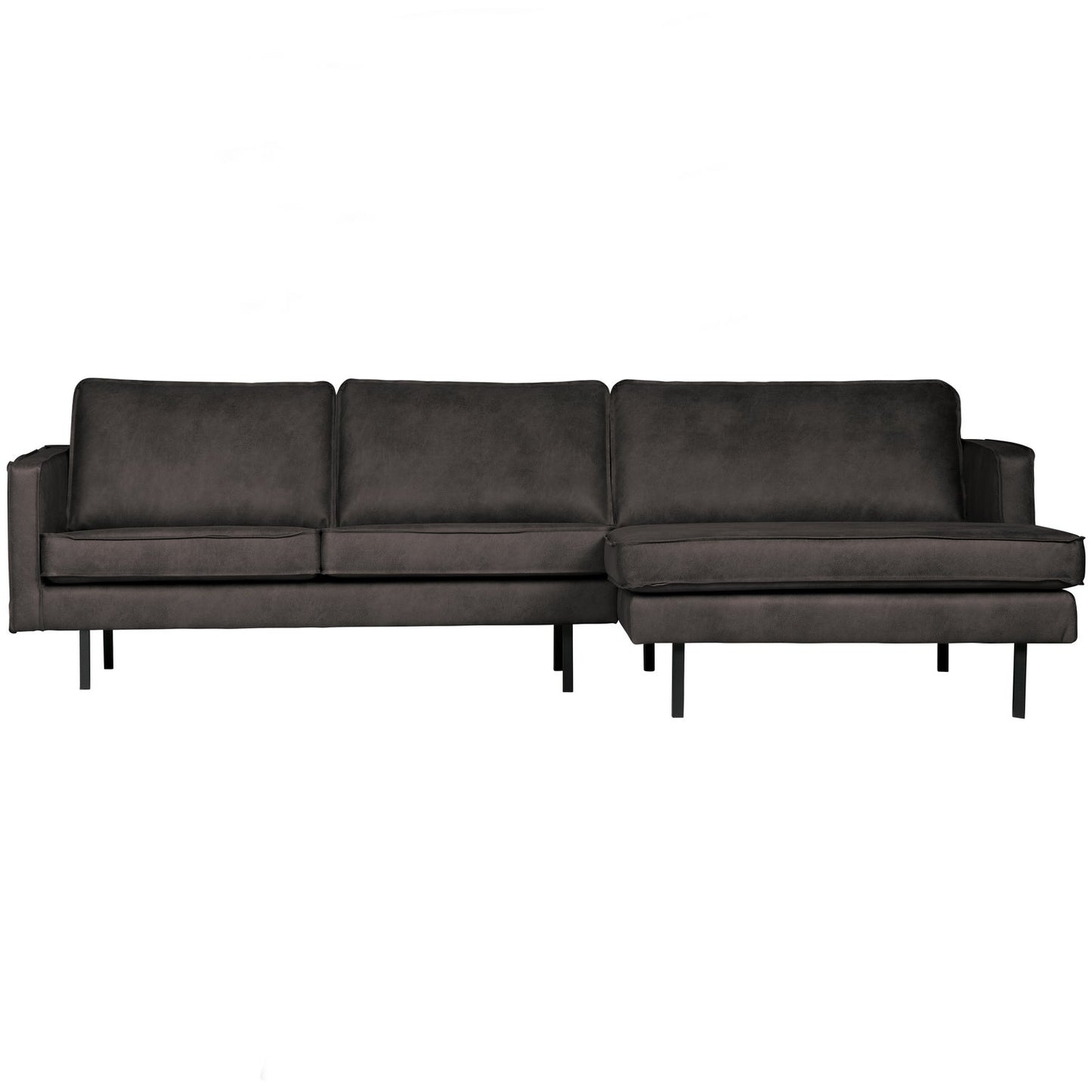 WOOOD Rodeo bank chaise longue rechts eco-leer Zwart