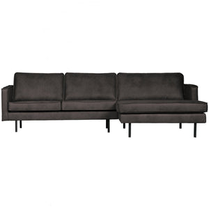 WOOOD Rodeo bank chaise longue rechts eco-leer Zwart