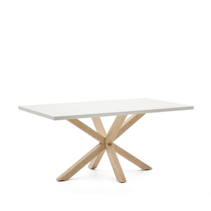 Kave Home Argo eettafel rechthoek 160x100 cm White/Natural