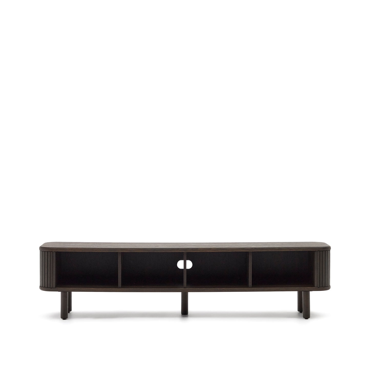 Kave Home Mailen tv-meubel met 2 deuren essen donkere afwerking 200 x 50 cm