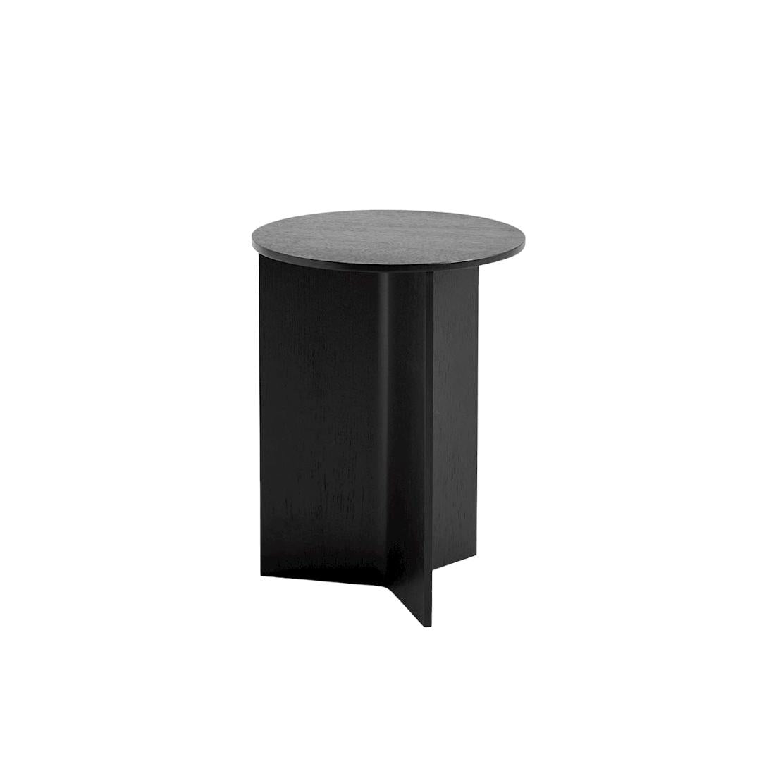 HAY Slit bijzettafel Ø35 zwart gelakt eiken