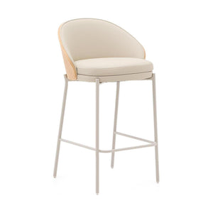 Kave Home Eamy barkruk H65 kunstleer White/Beige