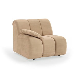 HKliving Wave bank left low arm Royal Velvet Cream