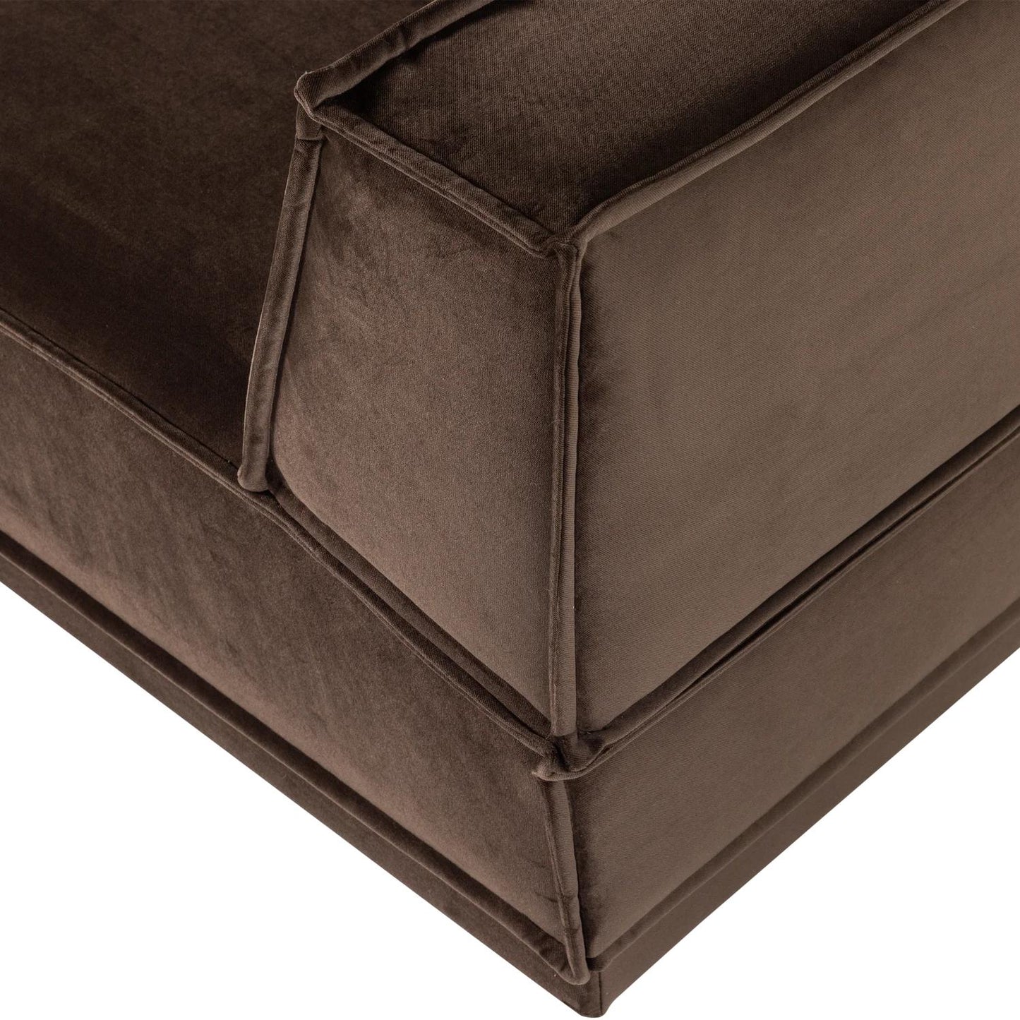 WOOOD Manu 3-zitsbank chaise longue links Bruin