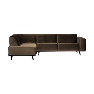 WOOOD Statement hoekbank links Velvet Taupe
