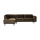 WOOOD Statement hoekbank links Velvet Taupe
