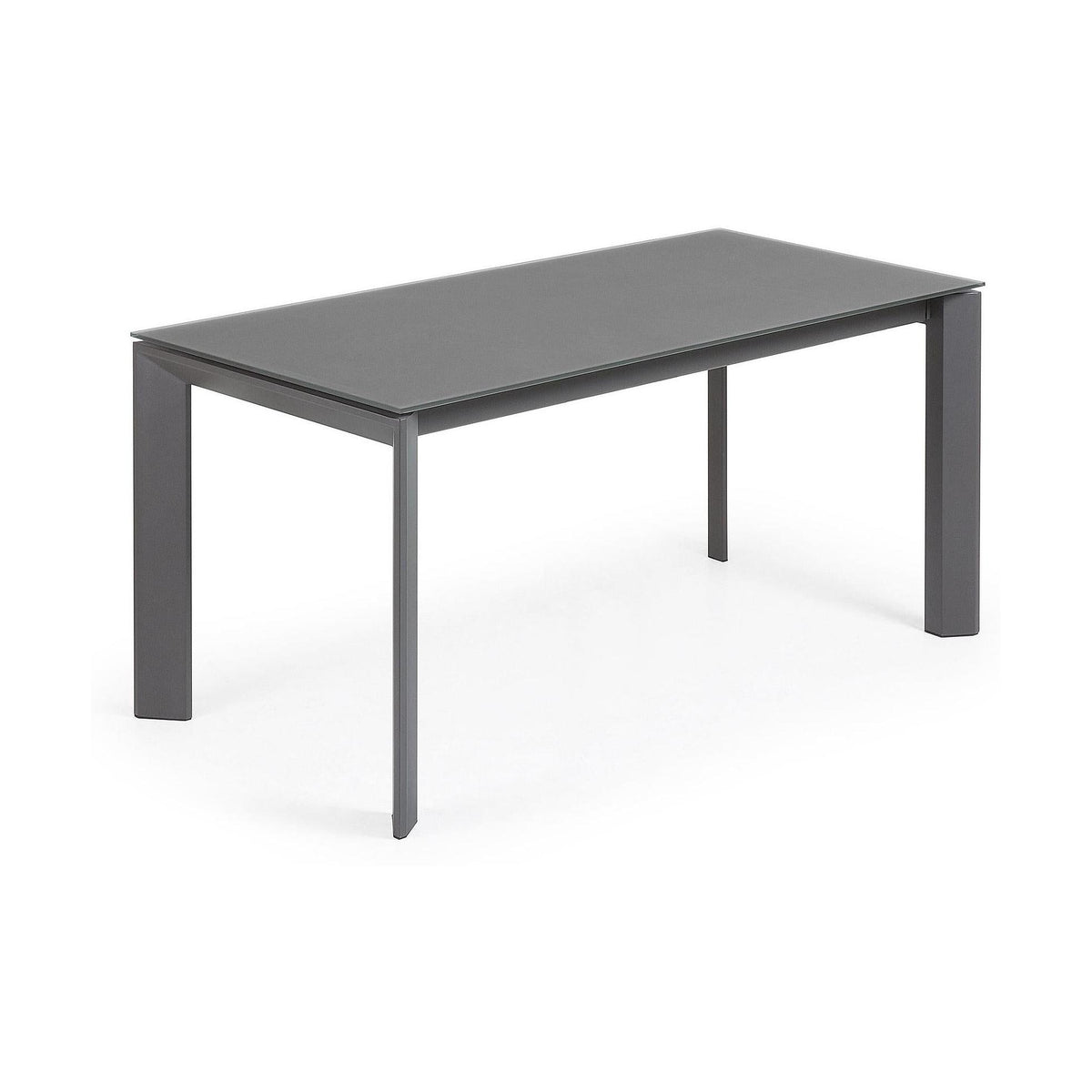 Kave Home Axis eettafel uitschuifbaar 160/220x90m cm Glas/Grijs