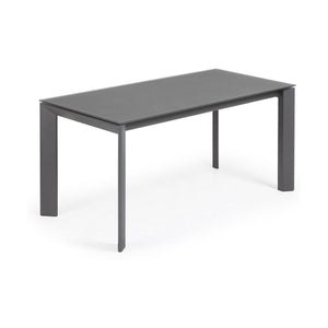 Kave Home Axis eettafel uitschuifbaar 160/220x90m cm Glas/Grijs