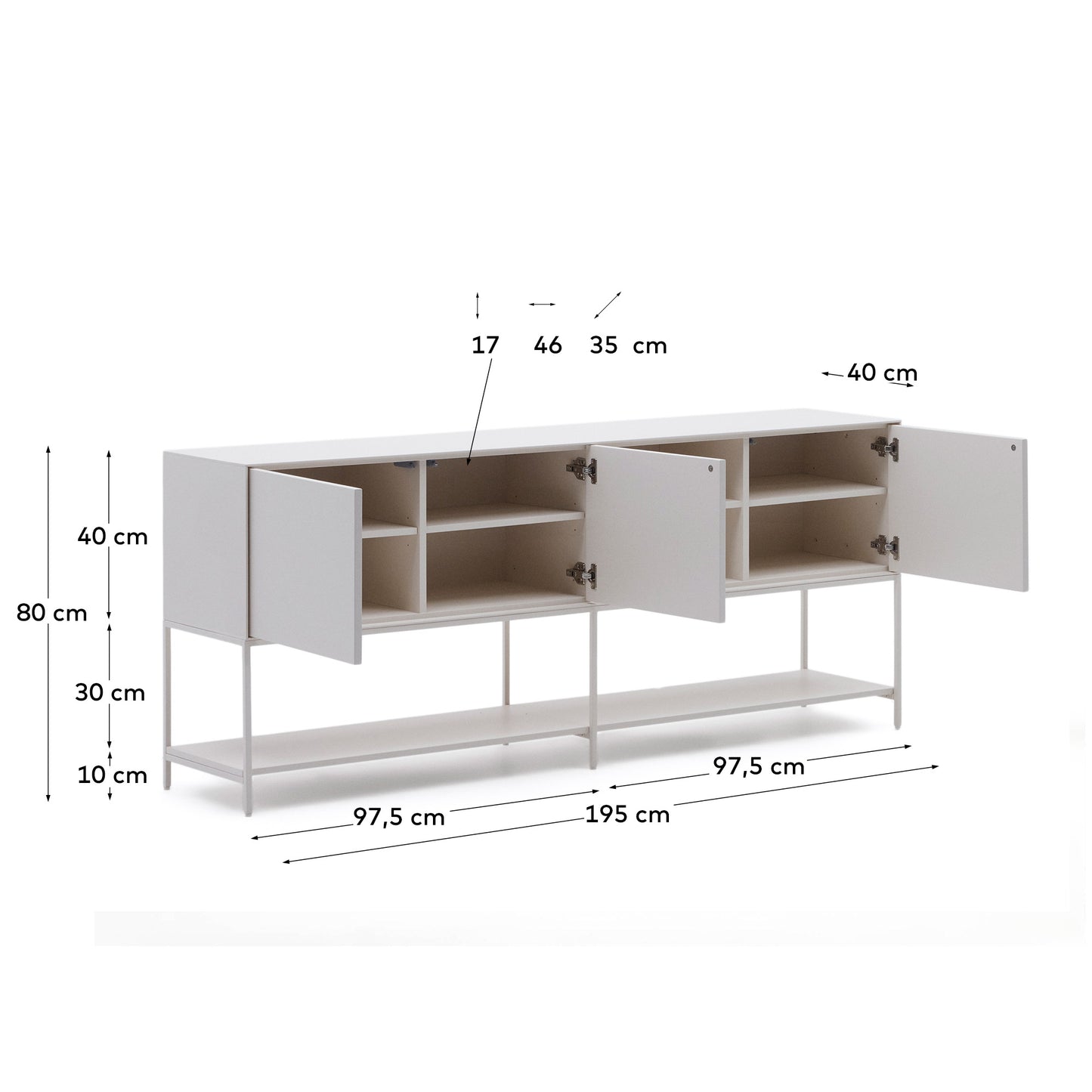 Kave Home Vedrana dressoir Wit