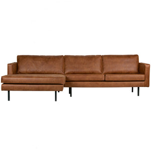 WOOOD Rodeo bank chaise longue links eco-leer Cognac