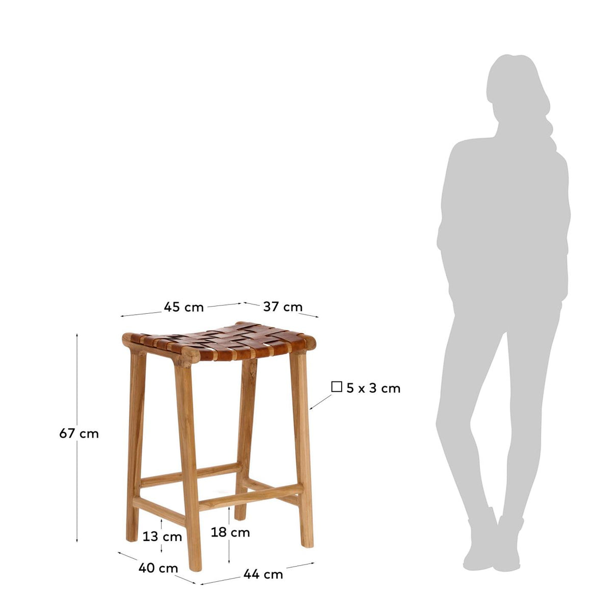 Kave Home Calixta barkruk H67 Naturel