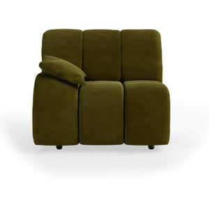 HKliving Wave bank left low arm Royal Velvet Olive