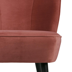 WOOOD Sara fauteuil velvet Bordeauxrood