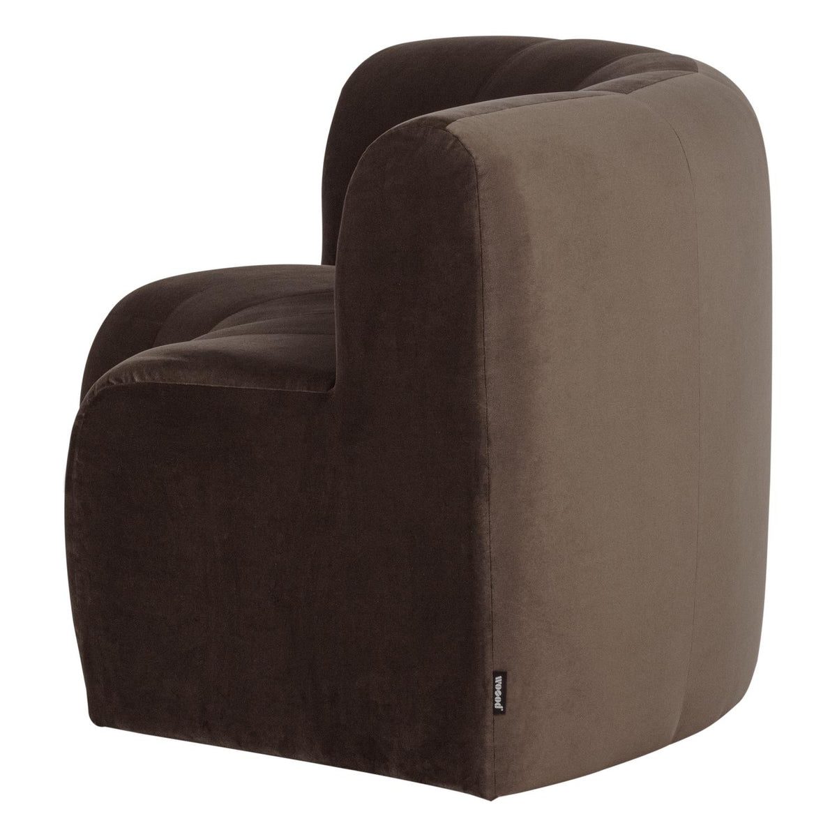 WOOOD Mojo Base eetbank halfronde hoek rugleuning velvet Bruin