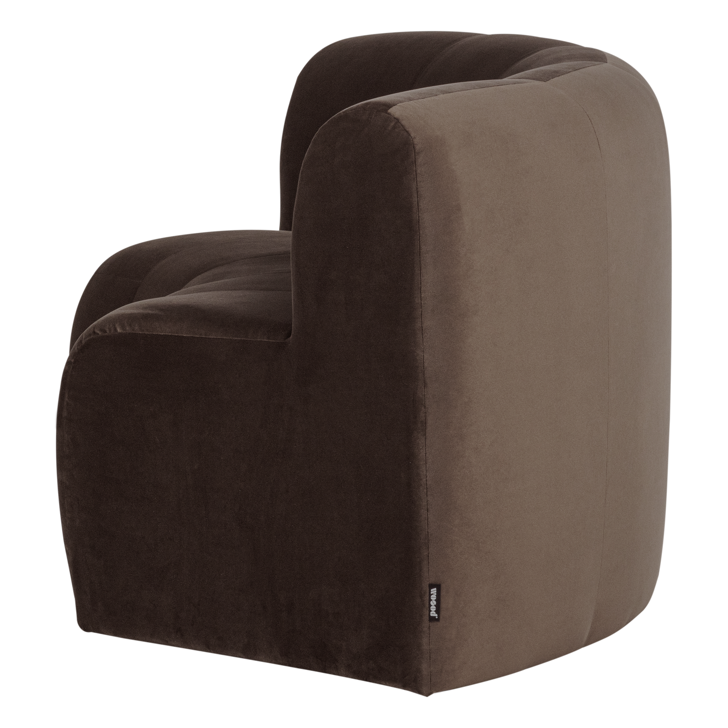 WOOOD Mojo Base eetbank halfronde hoek rugleuning velvet Bruin