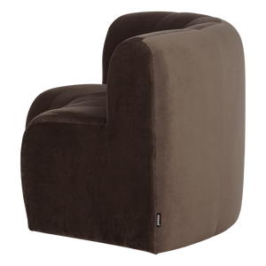WOOOD Mojo Base eetbank halfronde hoek rugleuning velvet Bruin