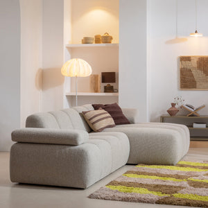 WOOOD Mojo chaise longue bank rechts bouclé Beige Melange