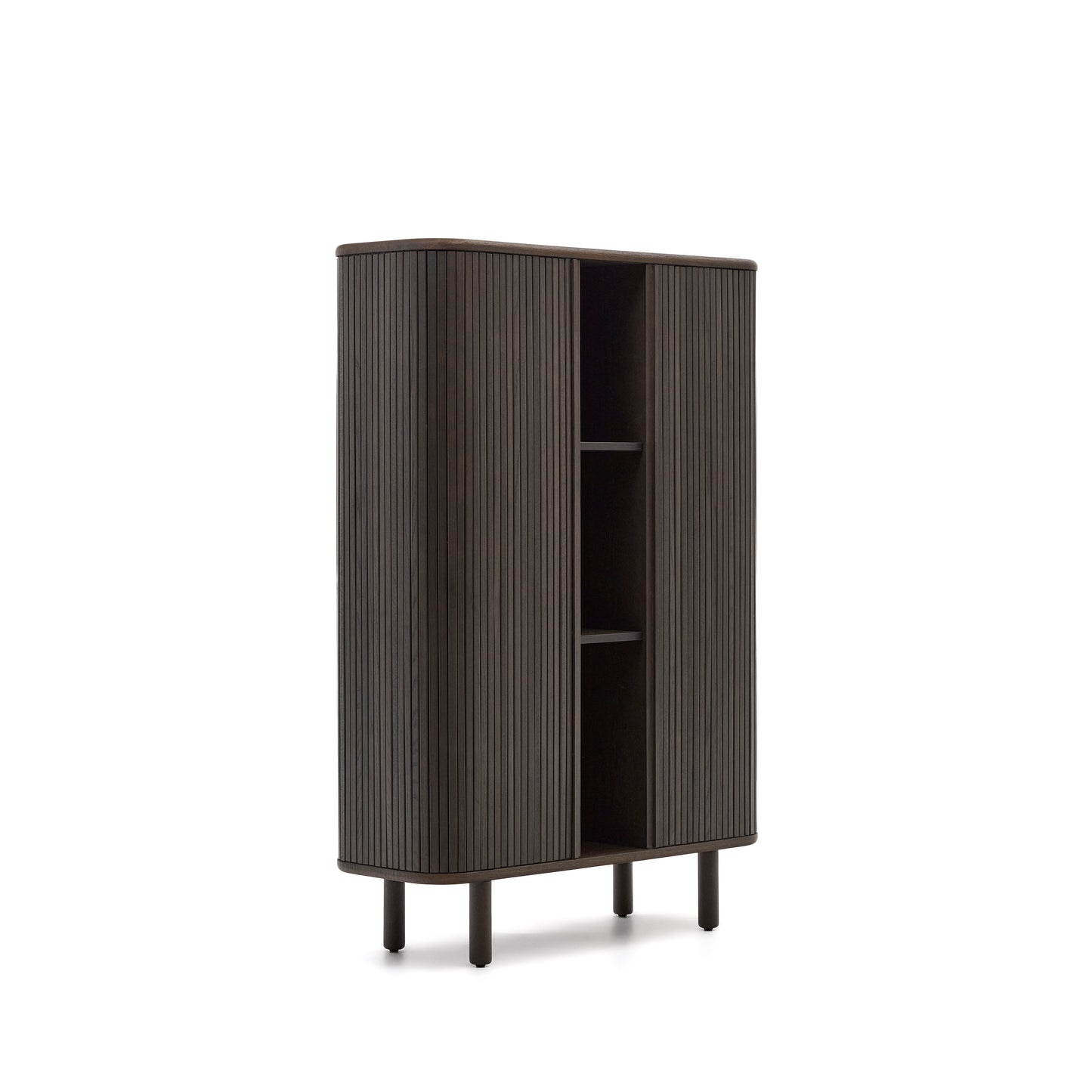 Kave Home Mailen dressoir hoog met 2 deuren essen donkere afwerking