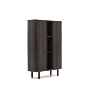 Kave Home Mailen dressoir hoog met 2 deuren essen donkere afwerking