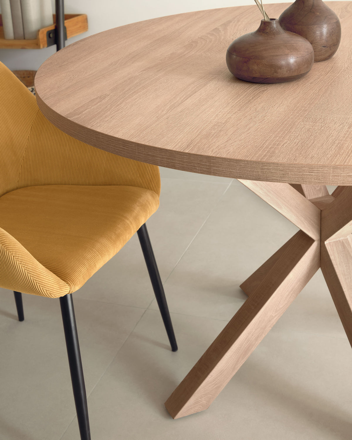 Kave Home Argo eettafel rond Ø120 cm Natural/Natural