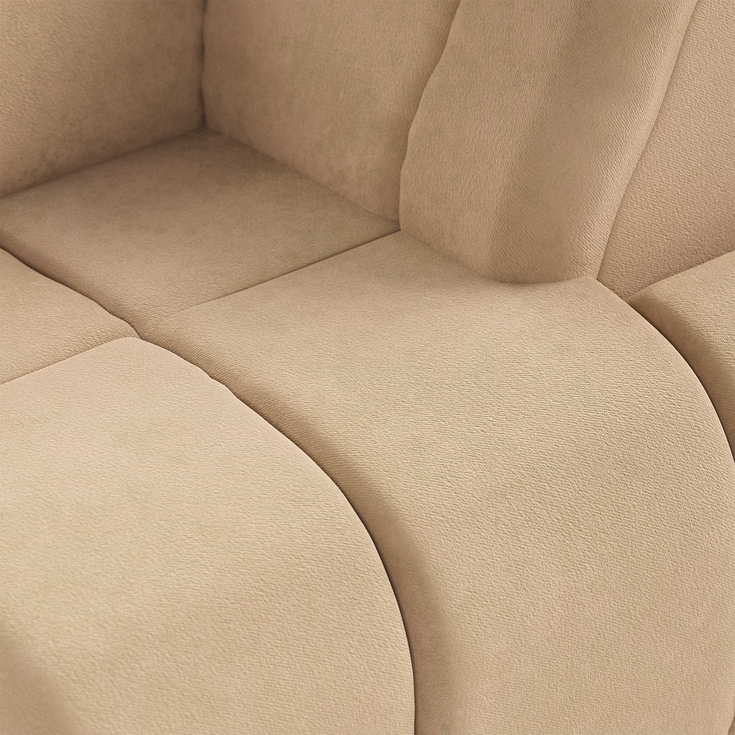 HKliving Wave bank right high arm Royal Velvet Cream