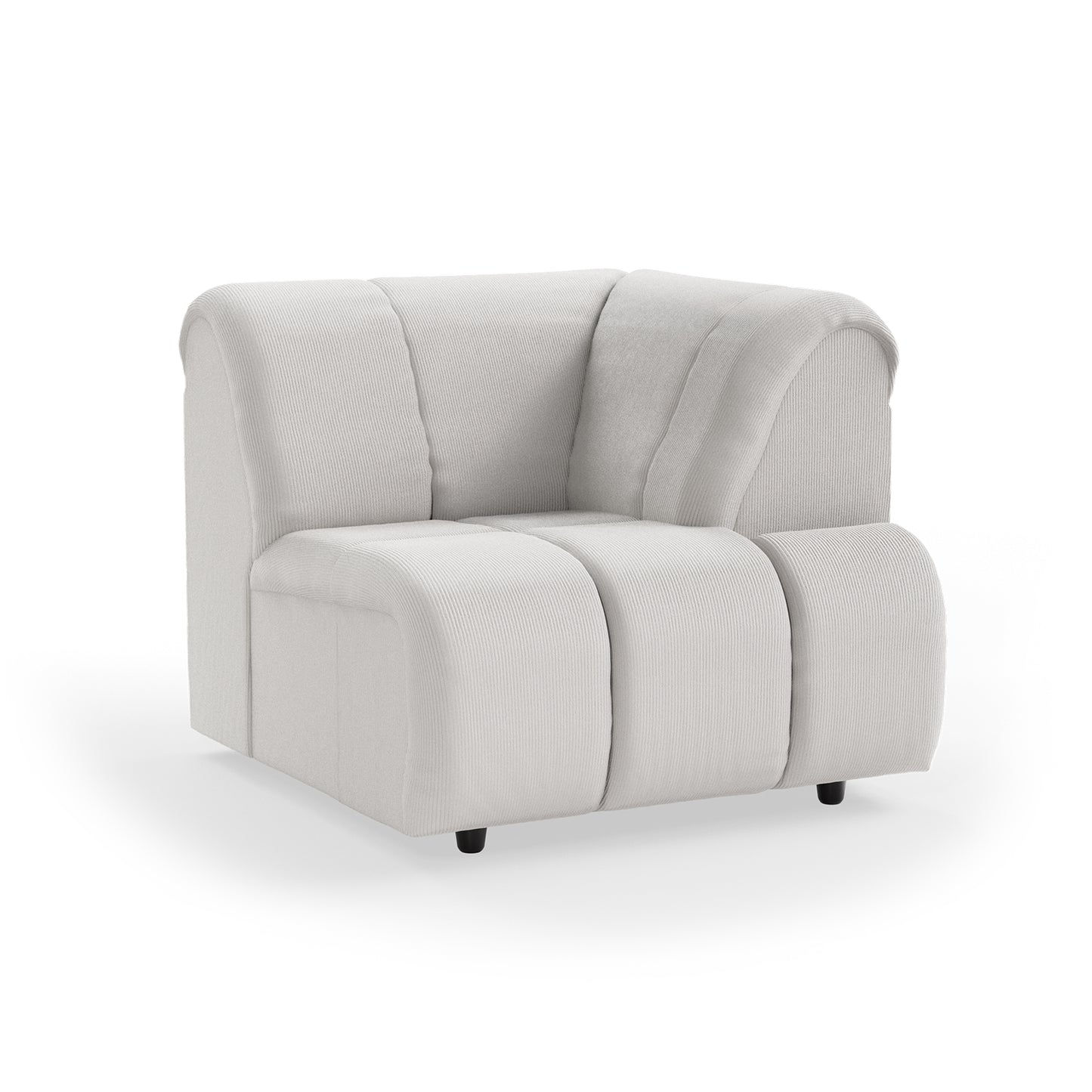 HKliving Wave bank right high arm Corduroy Rib Cream